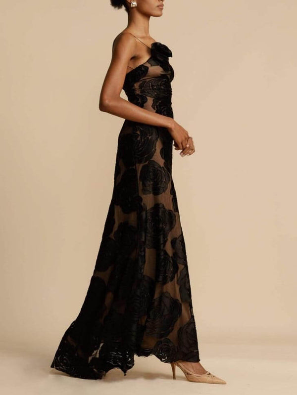 Eloise | Blumenmuster Maxi Hochzeitsgastkleid