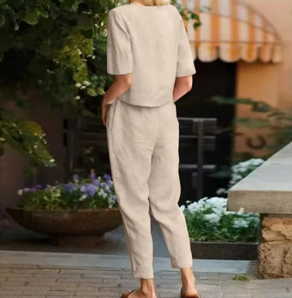 Libelle | Damen Moderne Hose und Oberteil Set | Zweiteilig