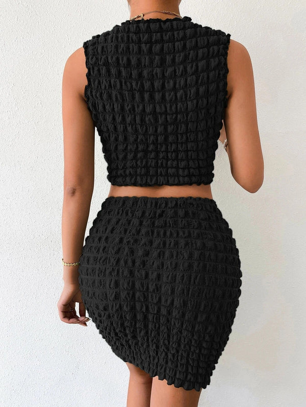 Dovinea | Damen Moderner Rock und Oberteil Set | Zweiteiler