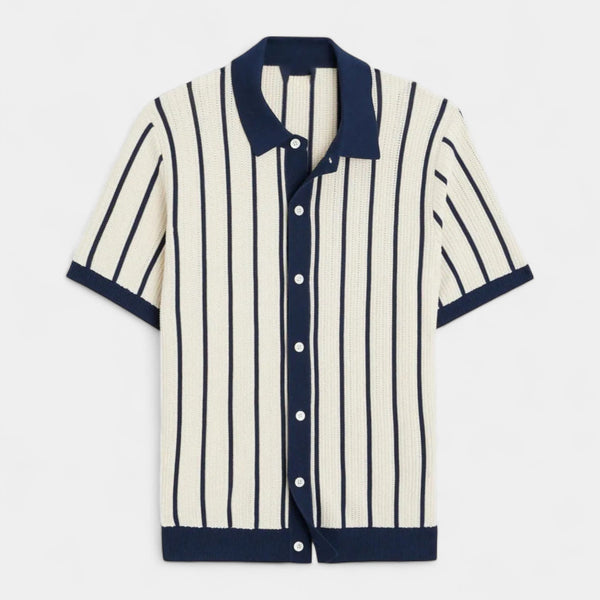 Arthur | Spread Collar Contrast Trim Short Sleeve Shirt