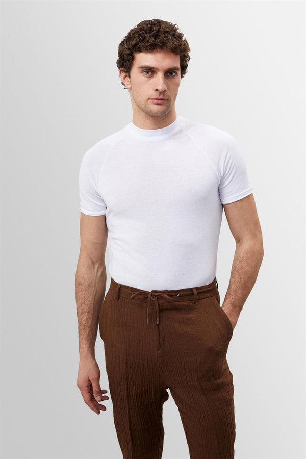 Herren Weiß Schlanke Passform T-Shirt