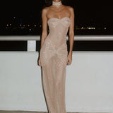 Women's Strapless Maxi Evening Dress