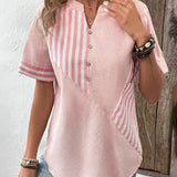 Caroline | Striped Boat Neck Blouse