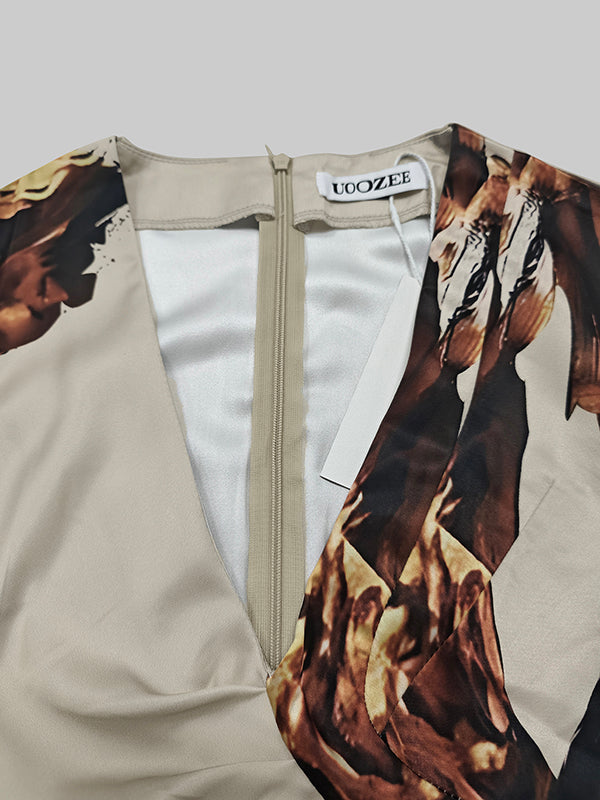 Stella | Tiefer V-Ausschnitt Weites Bein Jumpsuit