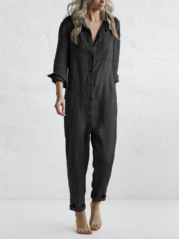 Majia | Damen Lässiger Jumpsuit | Langarm