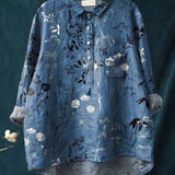 Sarah | Floral Pattern Peasant Blouse