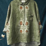 Sarah | Floral Pattern Peasant Blouse