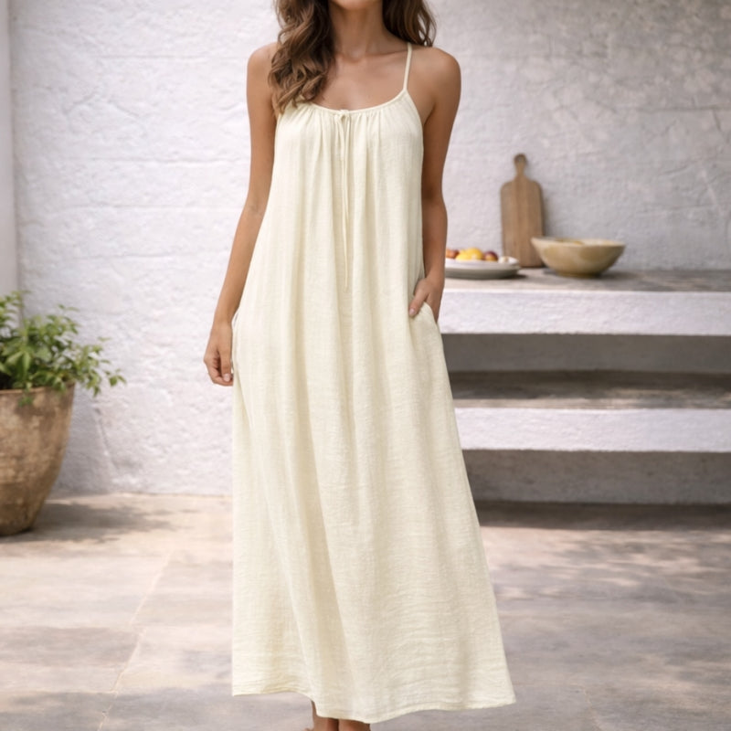 Tamara | Spaghettiträger Maxi Sommerkleid
