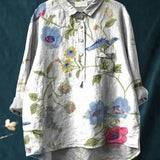 Sarah | Floral Pattern Peasant Blouse