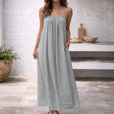 Tamara | Spaghettiträger Maxi Sommerkleid