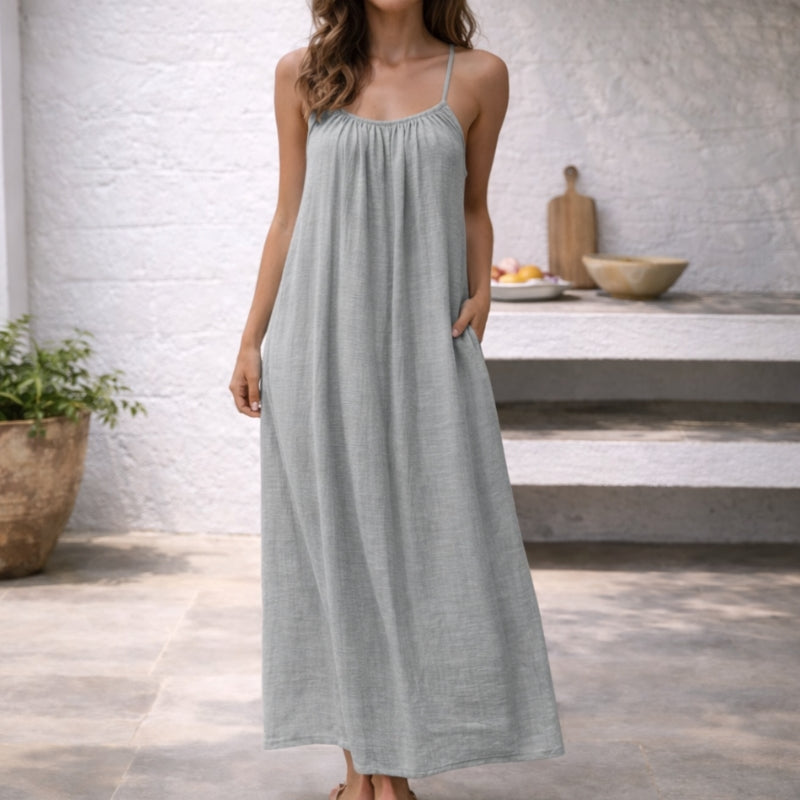 Tamara | Spaghettiträger Maxi Sommerkleid