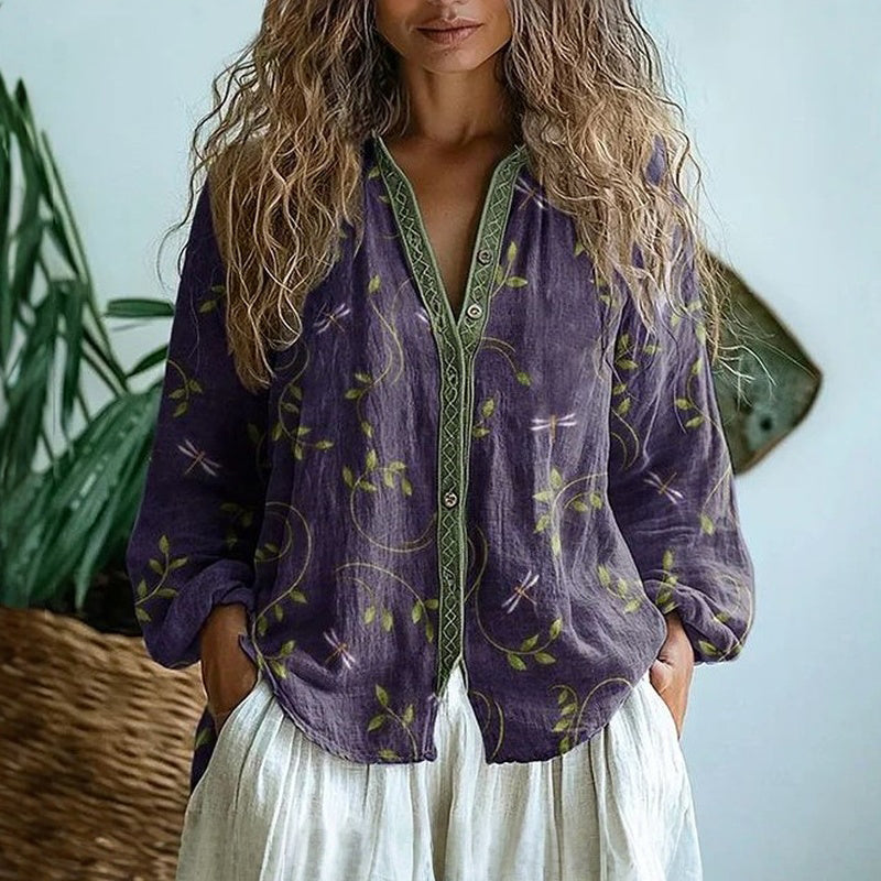 Hailey | Naturmuster Dreiviertelarm Bluse