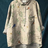 Sarah | Floral Pattern Peasant Blouse