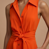Grace | Kragen Weites Bein Jumpsuit