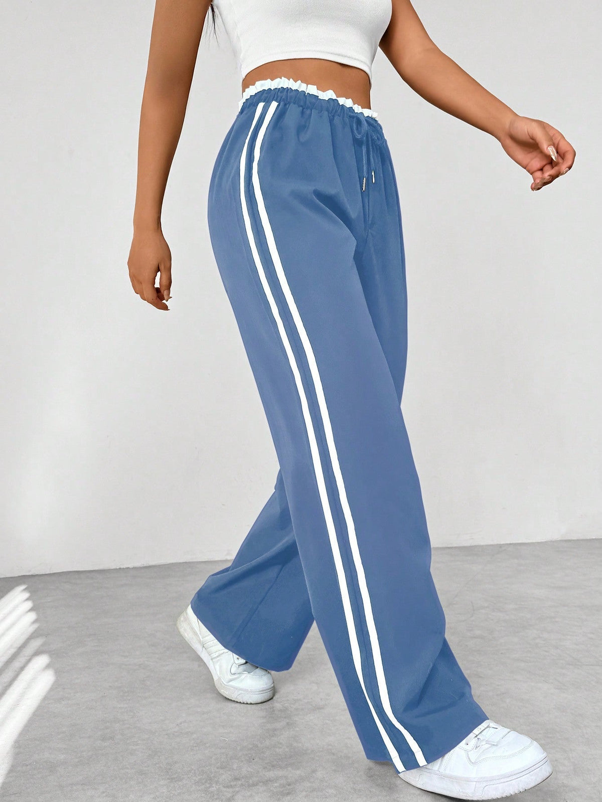 Damen Weite Beine Verstellbare Stoffhose