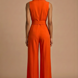 Grace | Kragen Weites Bein Jumpsuit