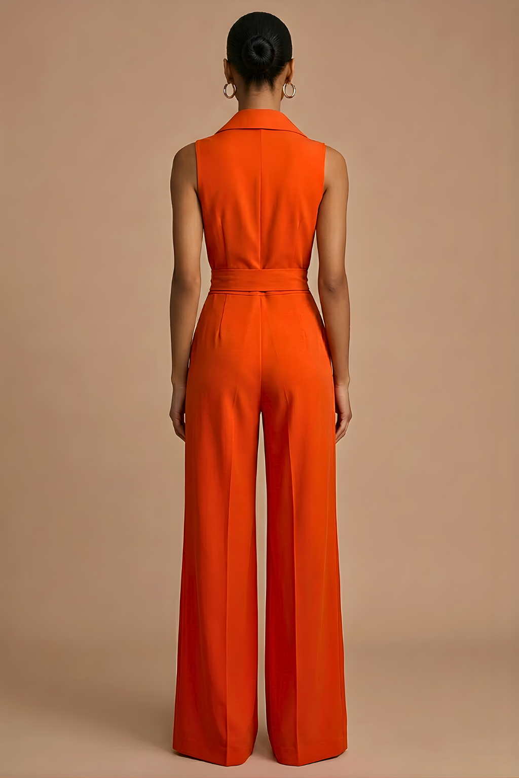 Grace | Kragen Weites Bein Jumpsuit