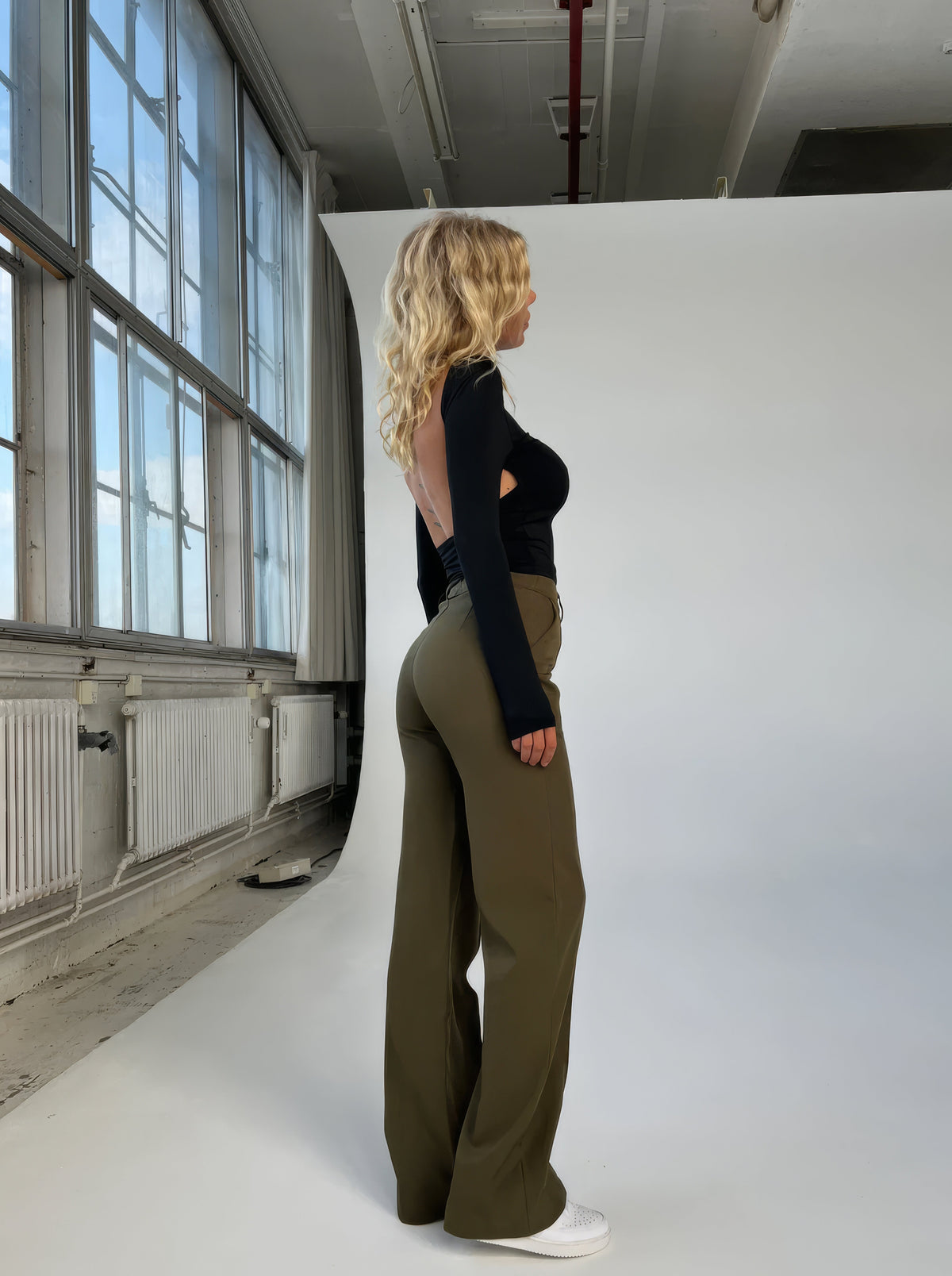 Pantalon chino droit pour femme