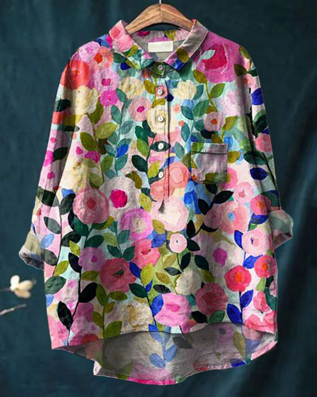 Sarah | Floral Pattern Peasant Blouse