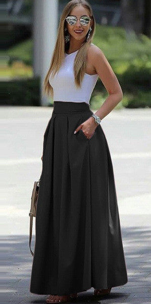 Marre | Women's High Waist Pleated Skirt | Maxi