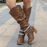 Vivian | Block Heel Padded Knee-High Boots