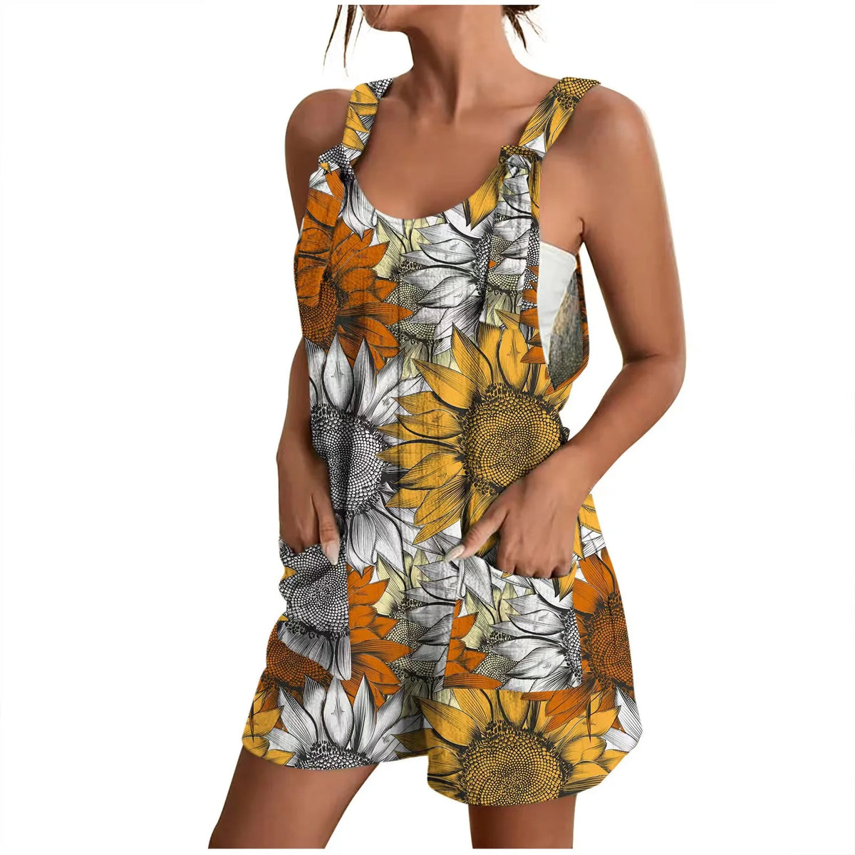Fiane | Damen Sommer Blumig Strampler | Elegant