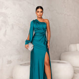 Women's One-Shoulder Maxi Evening Dress