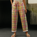Mirjam | Damskie vintage spodnie w wzory | Lekkie