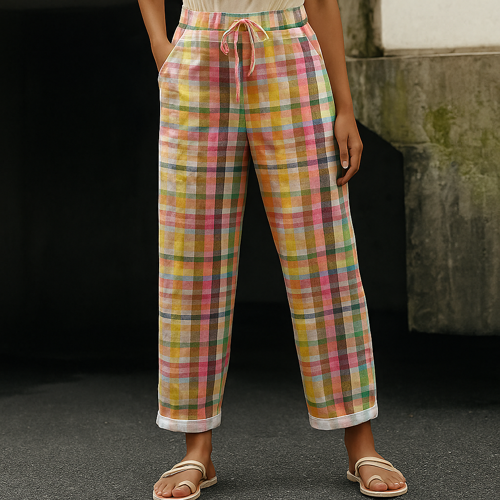 Mirjam | Damskie vintage spodnie w wzory | Lekkie