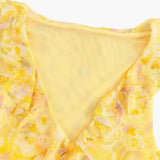 Women's Floral Sleeveless Mini Yellow Dress