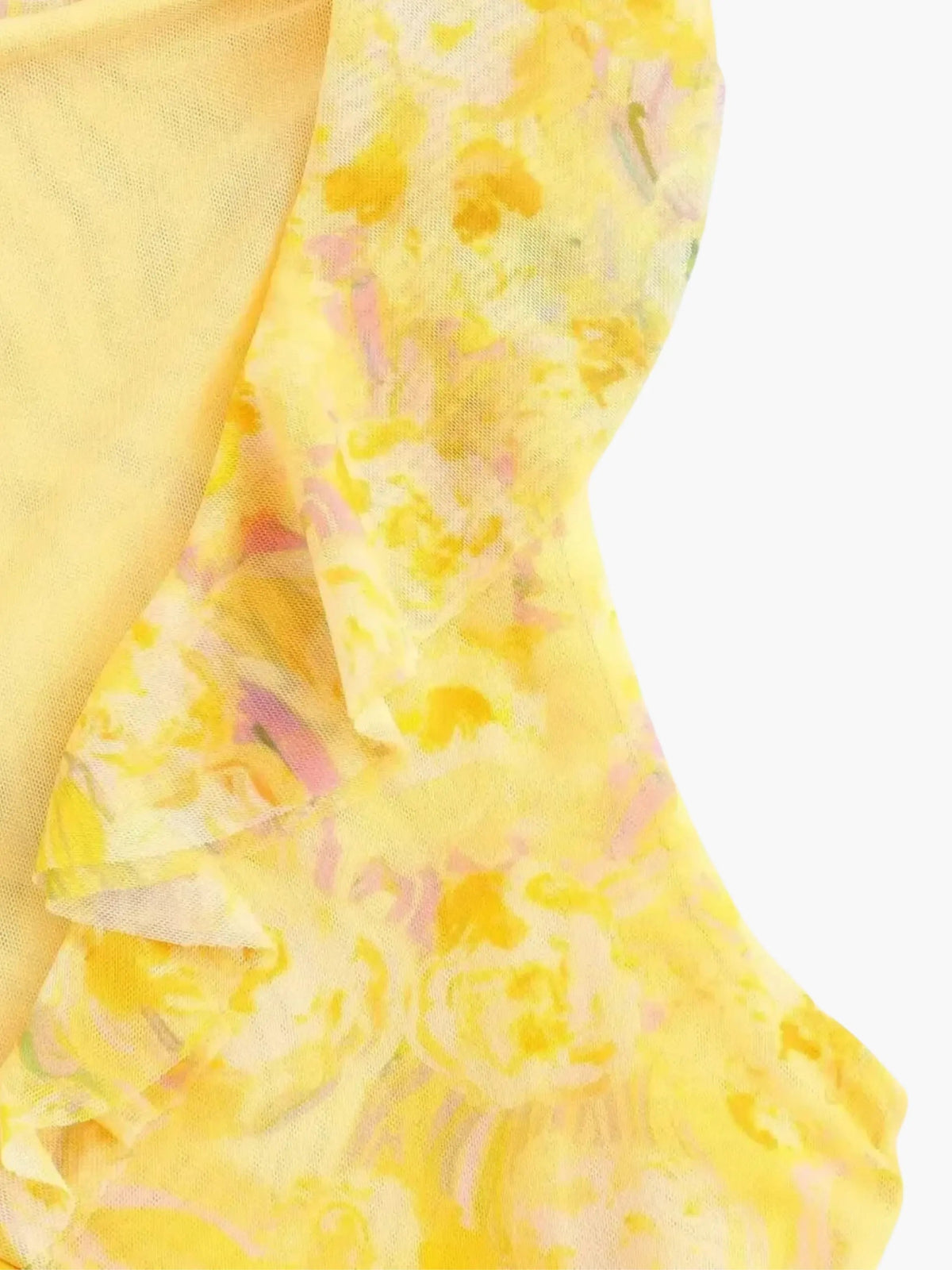 Women's Floral Sleeveless Mini Yellow Dress