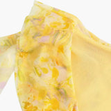 Women's Floral Sleeveless Mini Yellow Dress