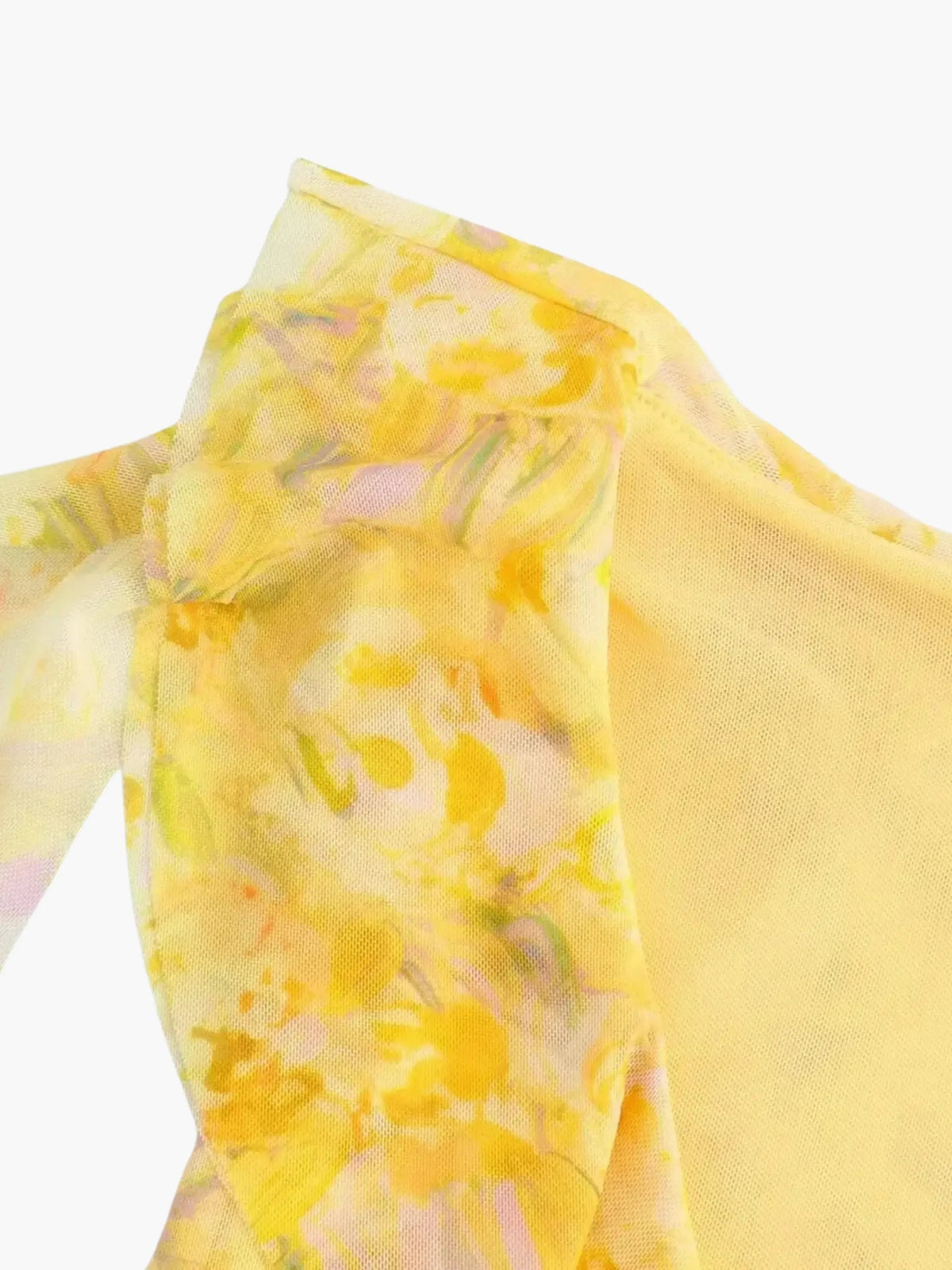 Women's Floral Sleeveless Mini Yellow Dress