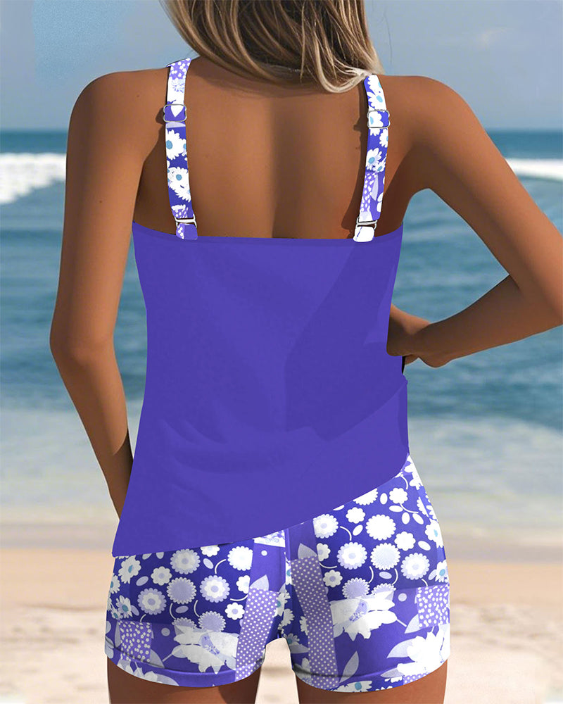 Berenice | Floral Pattern Adjustable Strap Swimsuit