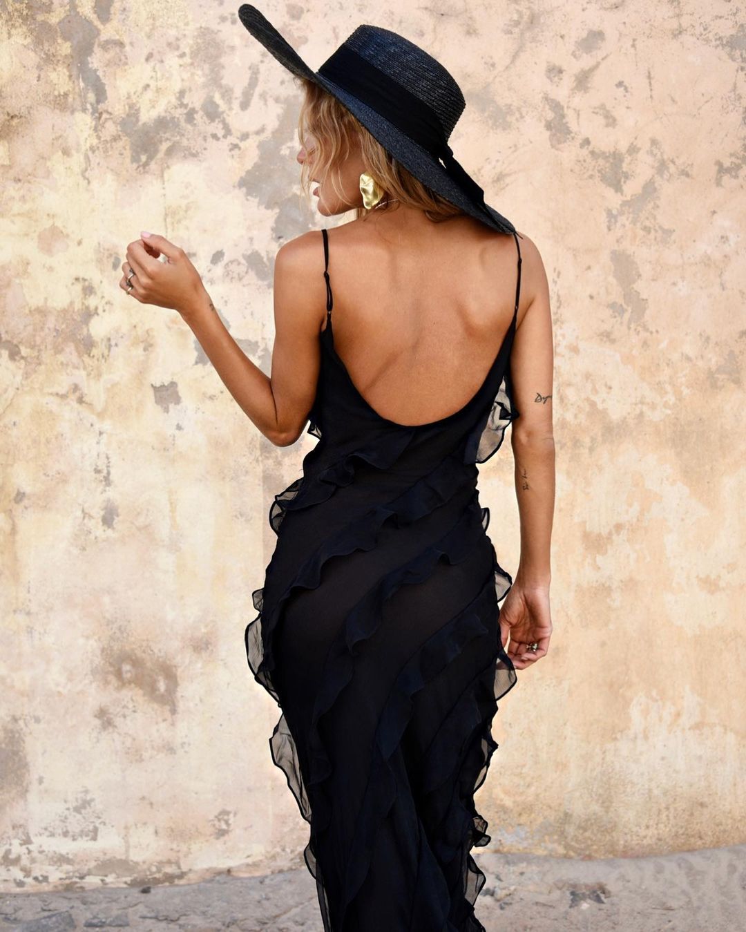 Damen Rüschen Lange Maxi Sommerkleid