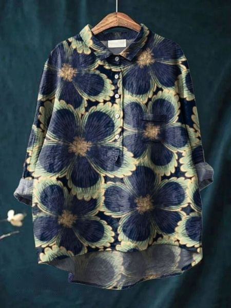 Sarah | Floral Pattern Peasant Blouse