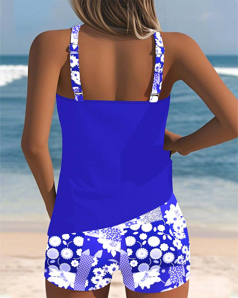 Berenice | Floral Pattern Adjustable Strap Swimsuit