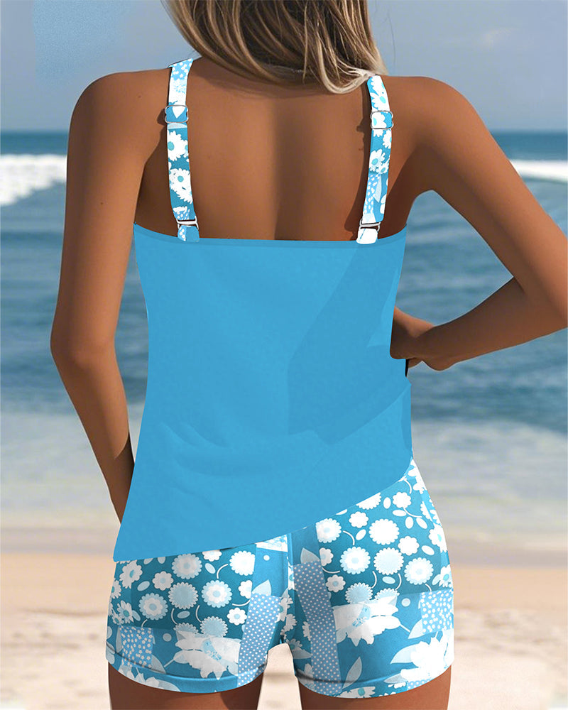 Berenice | Floral Pattern Adjustable Strap Swimsuit