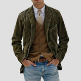 Herren Texturiert Cordjacke mit Taschen