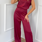 Ellie | Hoher Ausschnitt Weites Bein Jumpsuit