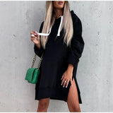 Damen Warme Oversize Hoodie | Lang