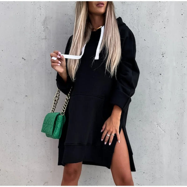 Damska ciepła bluza oversize | długa