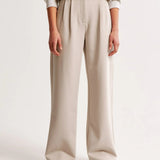 Damen Hohe Taille Lang Stoffhose