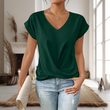 Aubrey | Heart Neckline Short Sleeve T-Shirt