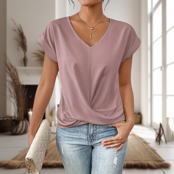 Aubrey | T-shirt z krótkim rękawem i dekoltem w serce