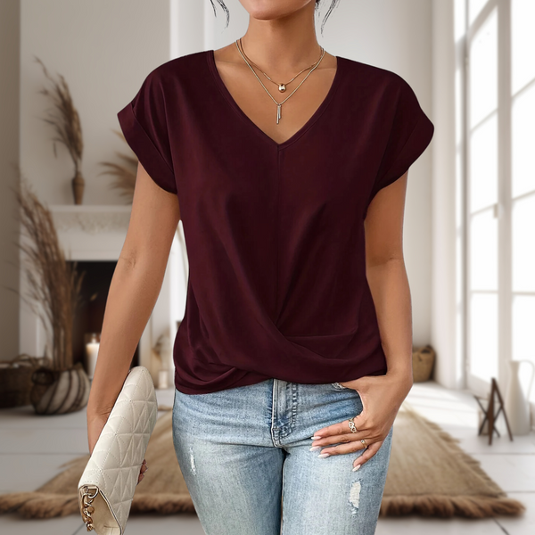 Aubrey | T-shirt z krótkim rękawem i dekoltem w serce