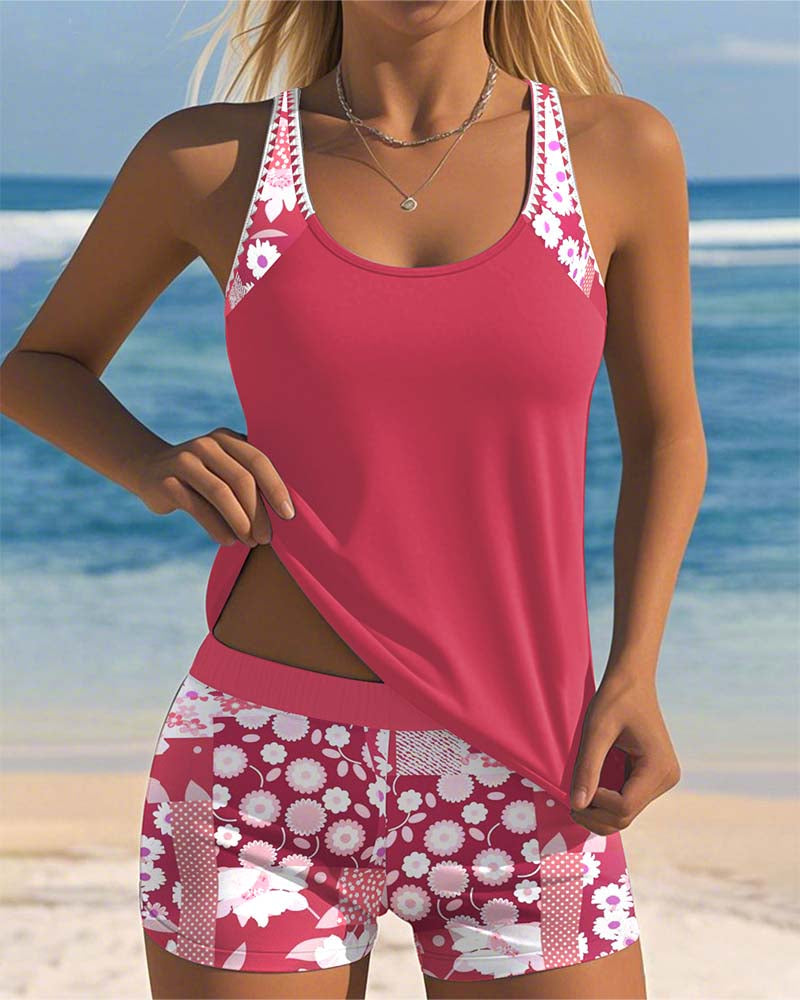 Berenice | Floral Pattern Adjustable Strap Swimsuit