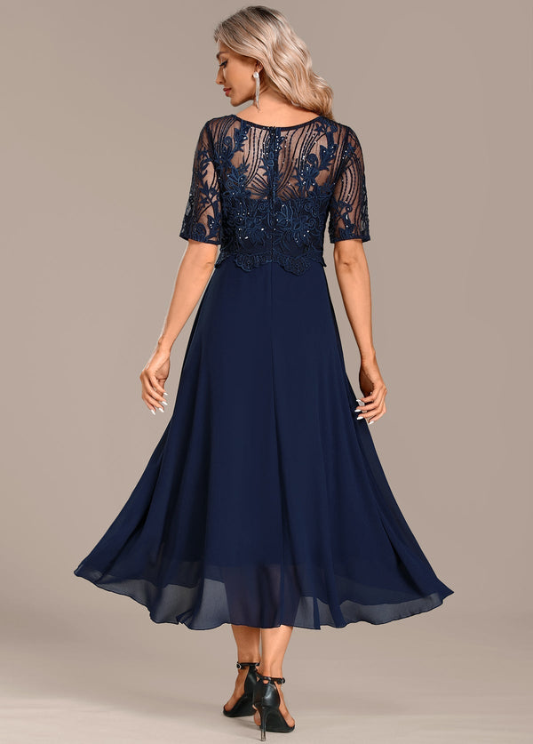 Pauline | Round Neck Short Sleeve Dress