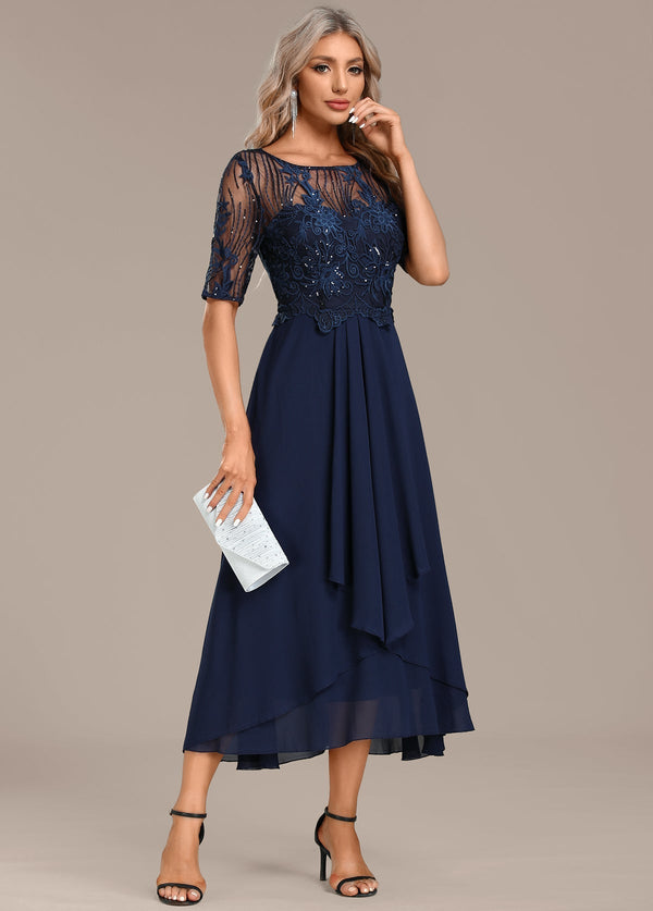 Pauline | Round Neck Short Sleeve Dress