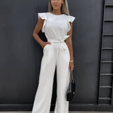 Willow | Fitted Jumpsuit with Ruffle Sleeves